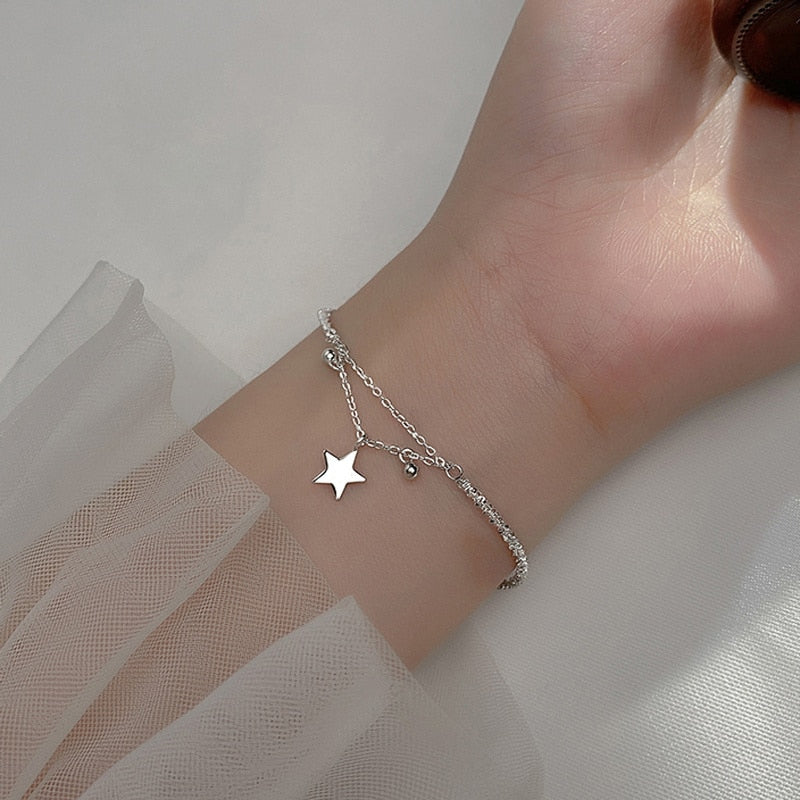 925 Sterling Silver Diamond-Studded Butterfly Bracelet