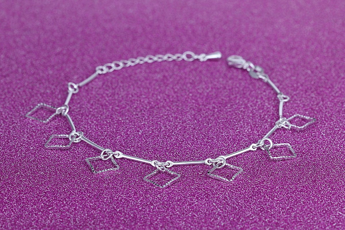 925 Sterling Silver Diamond-Studded Butterfly Bracelet