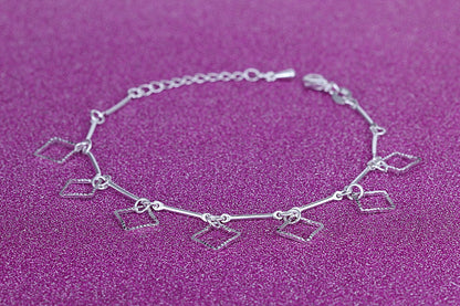 925 Sterling Silver Diamond-Studded Butterfly Bracelet